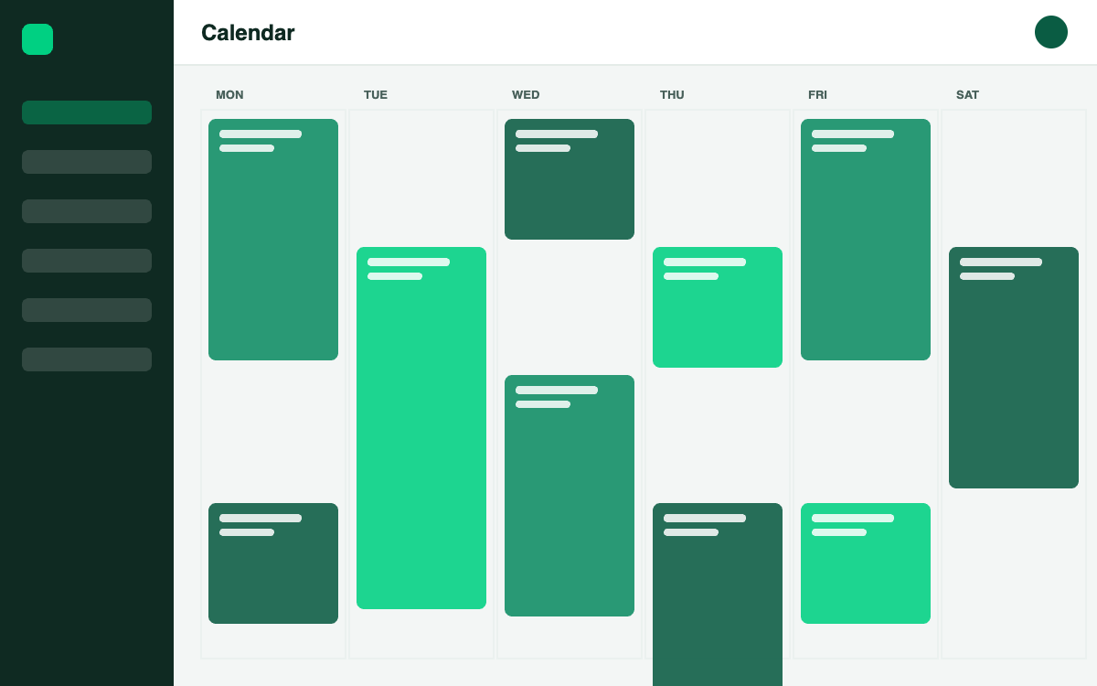 Booking calendar